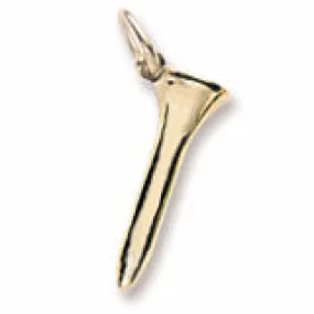 Golf Tee Charm In Yellow Gold