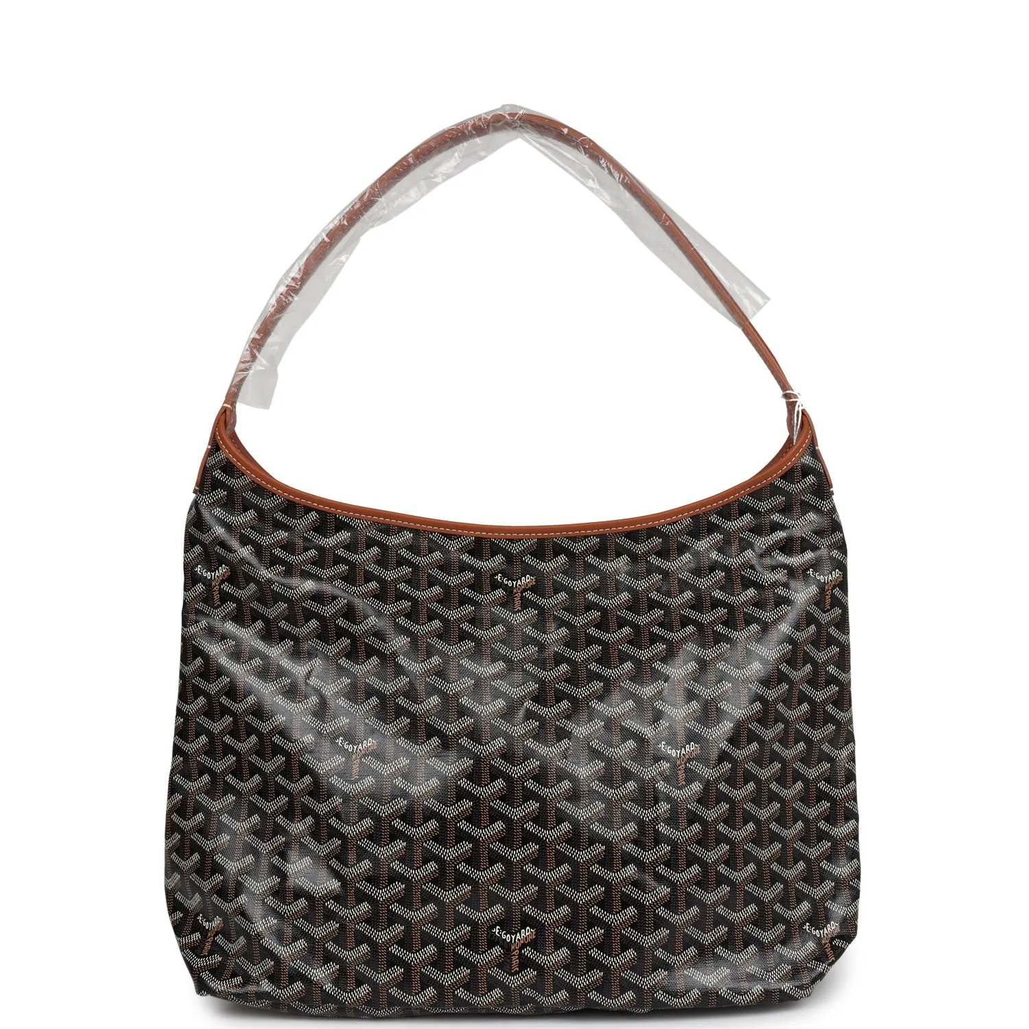 Goyard Goyardine Black & Brown Boheme Hobo Bag Palladium Hardware