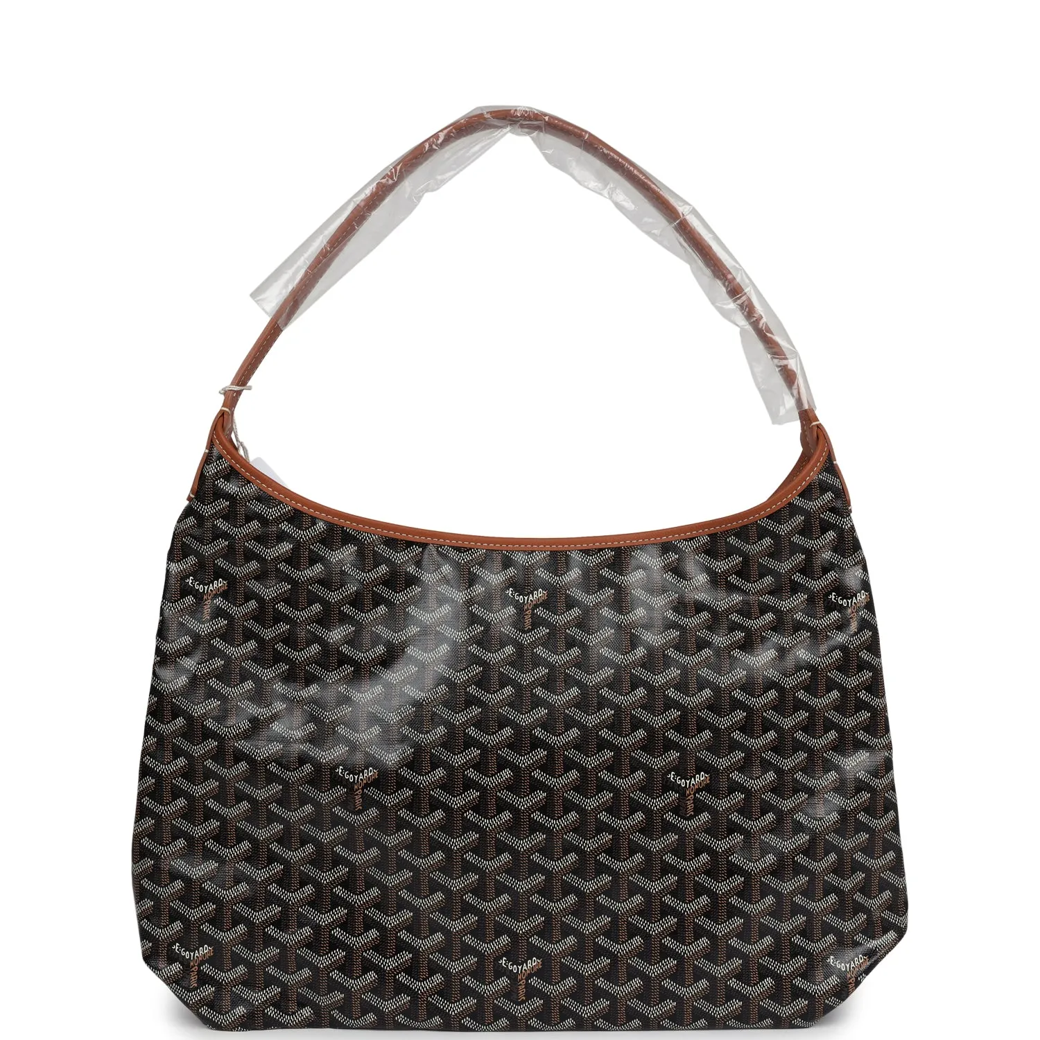 Goyard Goyardine Black & Brown Boheme Hobo Bag Palladium Hardware