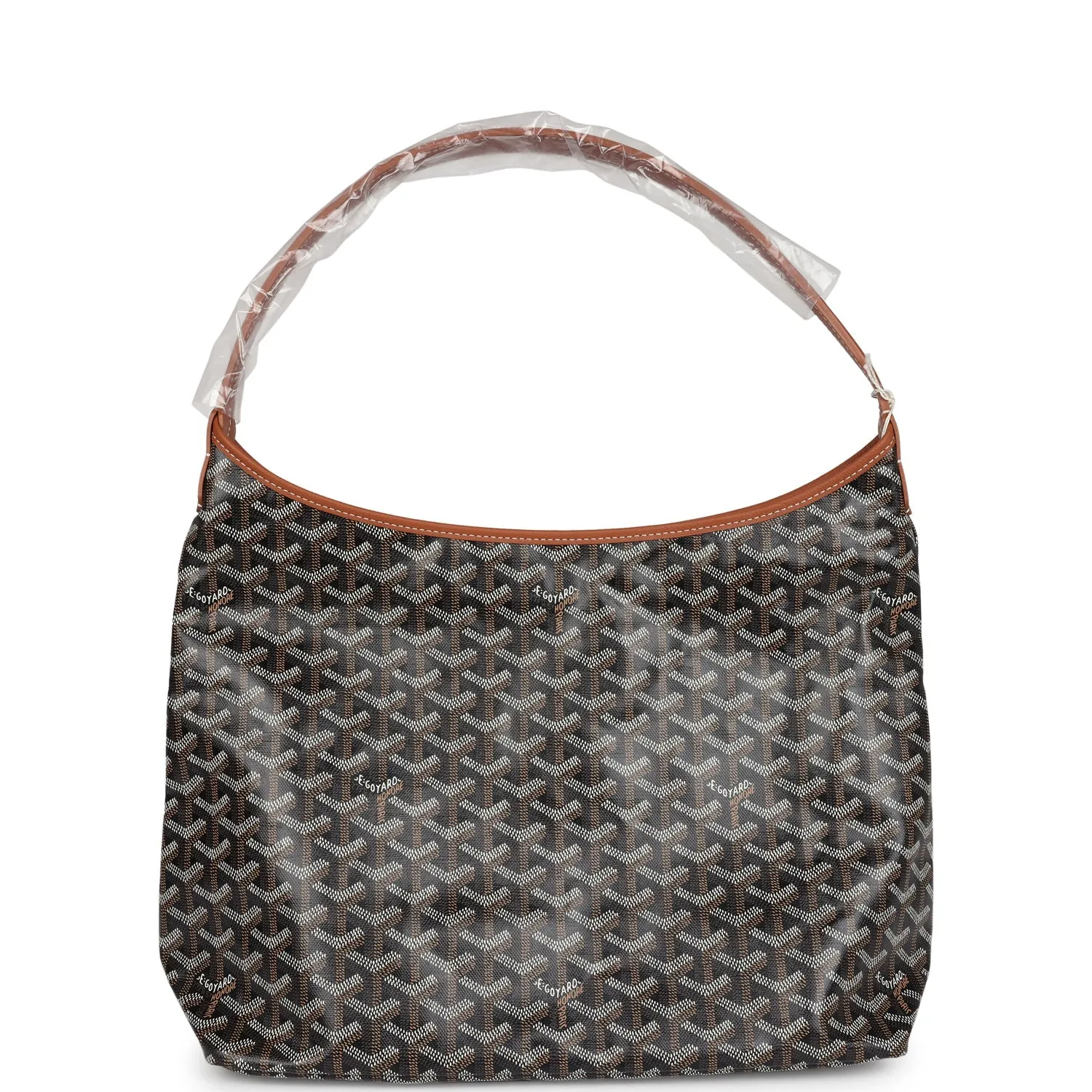 Goyard Goyardine Black and Brown Boheme PM Hobo Bag Palladium Hardware