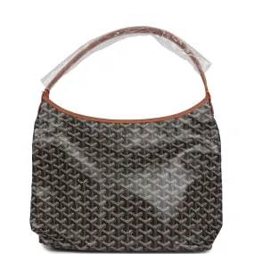 Goyard Goyardine Black and Brown Boheme PM Hobo Bag Palladium Hardware