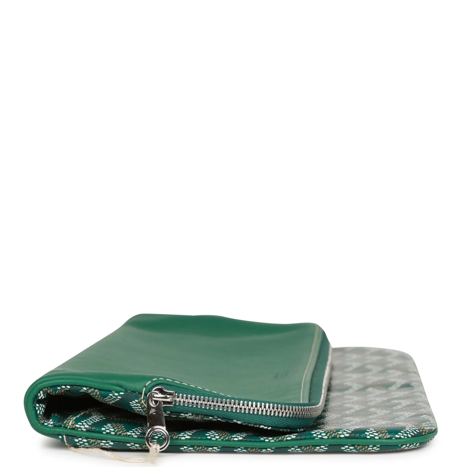 Goyard Sainte-Marie MM Foldable Clutch Bag Green Goyardine Silver Hardware