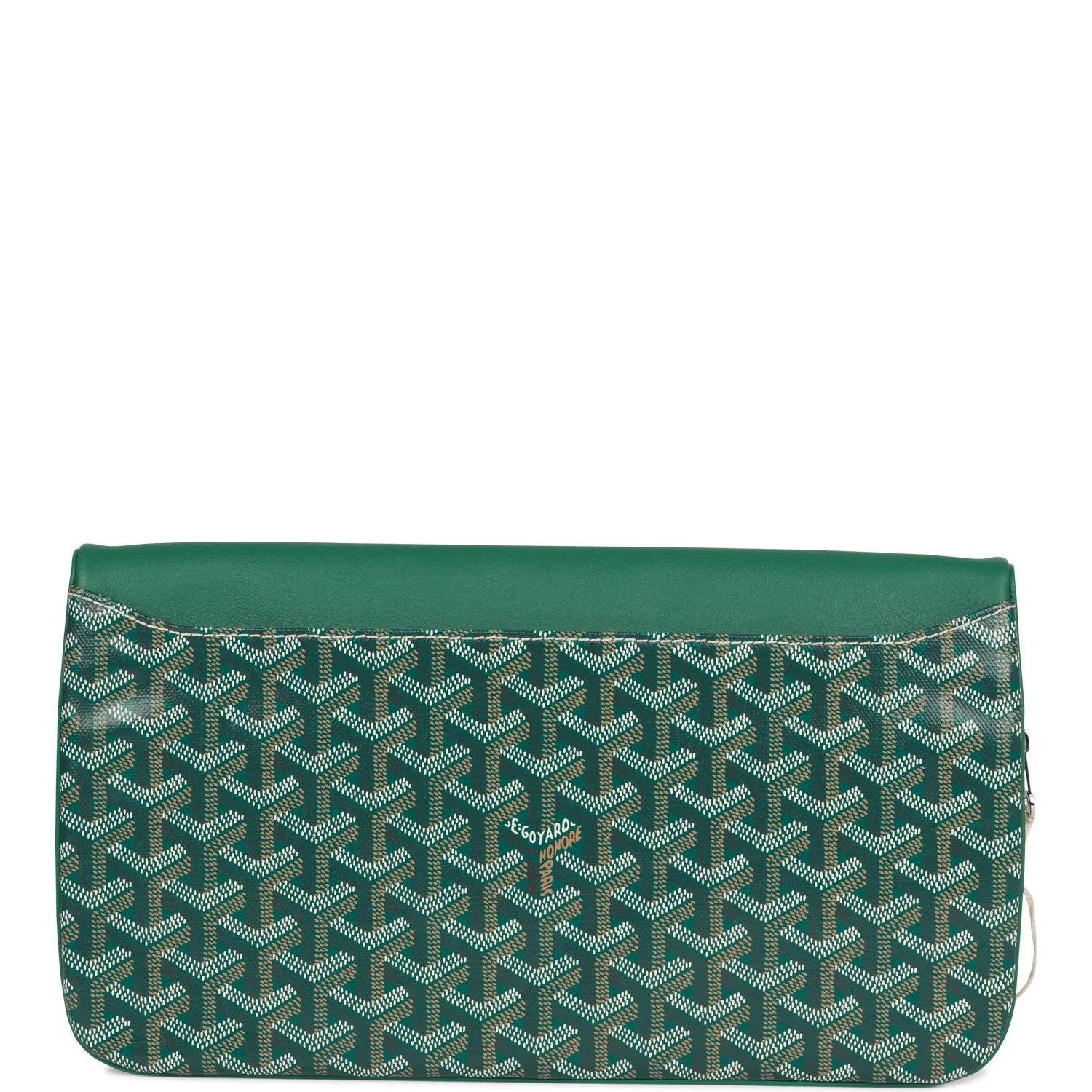 Goyard Sainte-Marie MM Foldable Clutch Bag Green Goyardine Silver Hardware