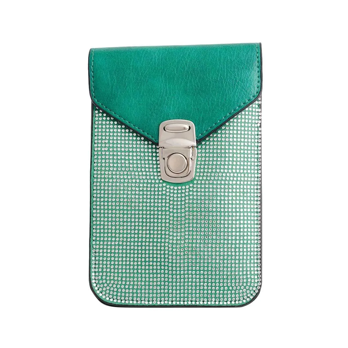 Green Crossbody Cellular Phone Bag with Card Slots for Women