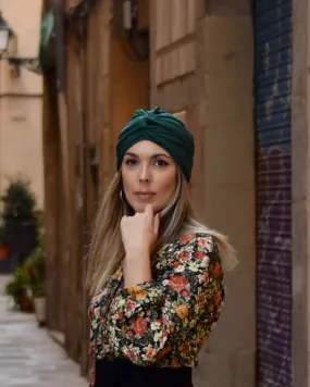 Green Multiwrap Turban Hat