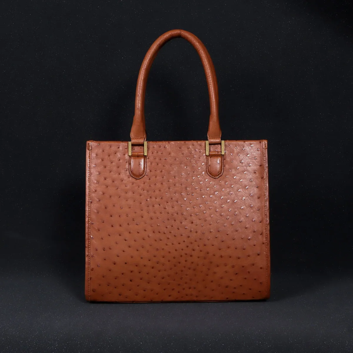 Hand Bag/Shopping Bag in Tan Luxurious Real Ostrich Leather