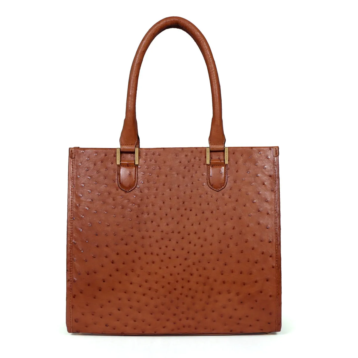 Hand Bag/Shopping Bag in Tan Luxurious Real Ostrich Leather