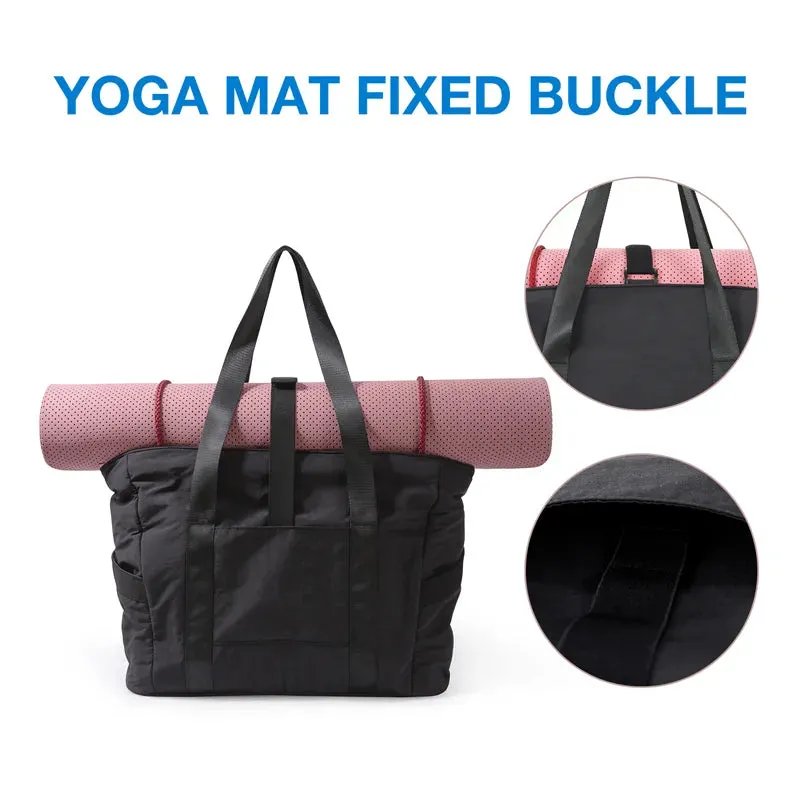 Handbag Women Tote Bag Lightweight Shoulder Bag With Yoga Mat Buckle for Gym Work School