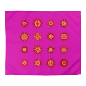 Handmade Mandala Art Microfiber Duvet Cover - Vibrant Fuchsia Background