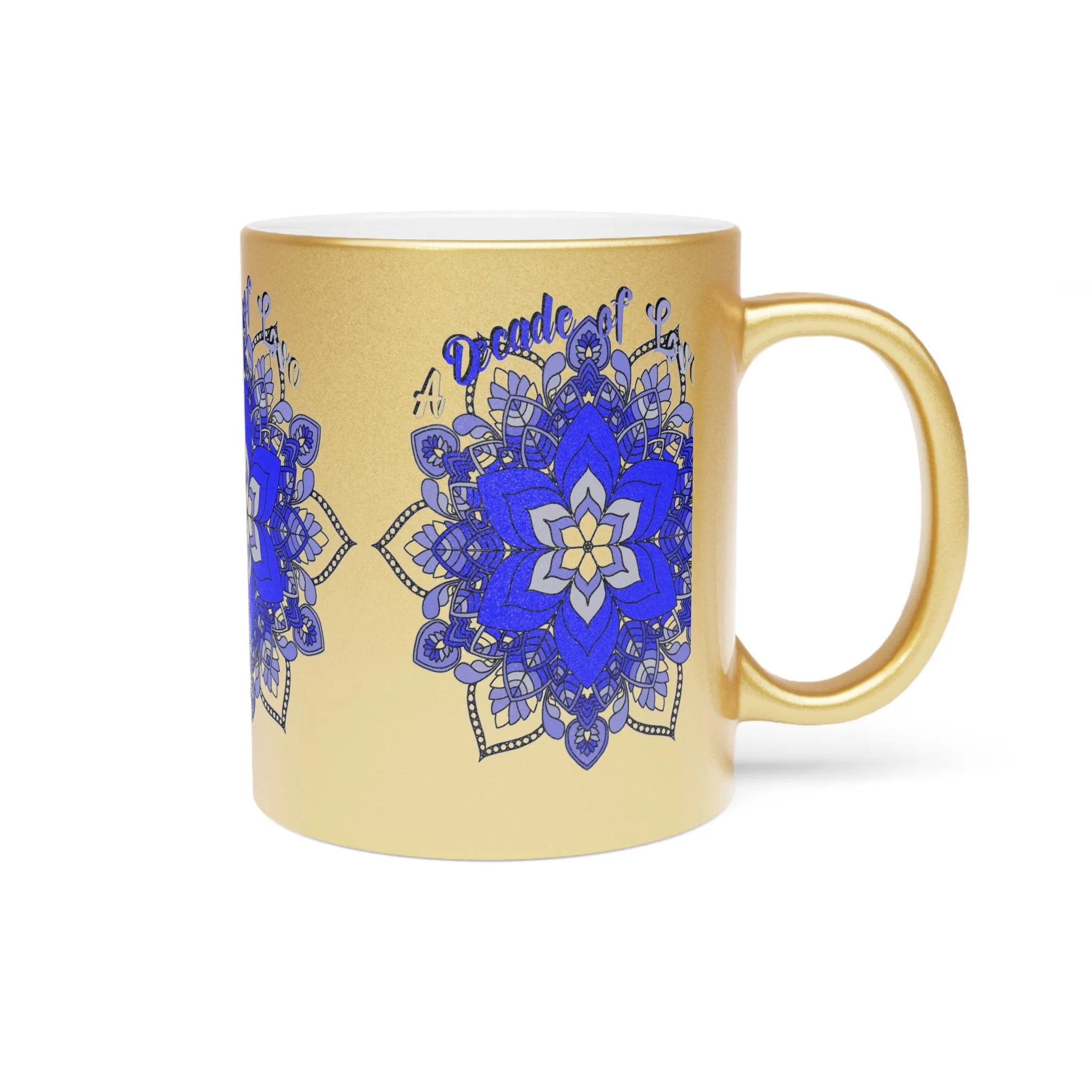 Handmade Mandala Metallic Mug - 10th Anniversary Gift