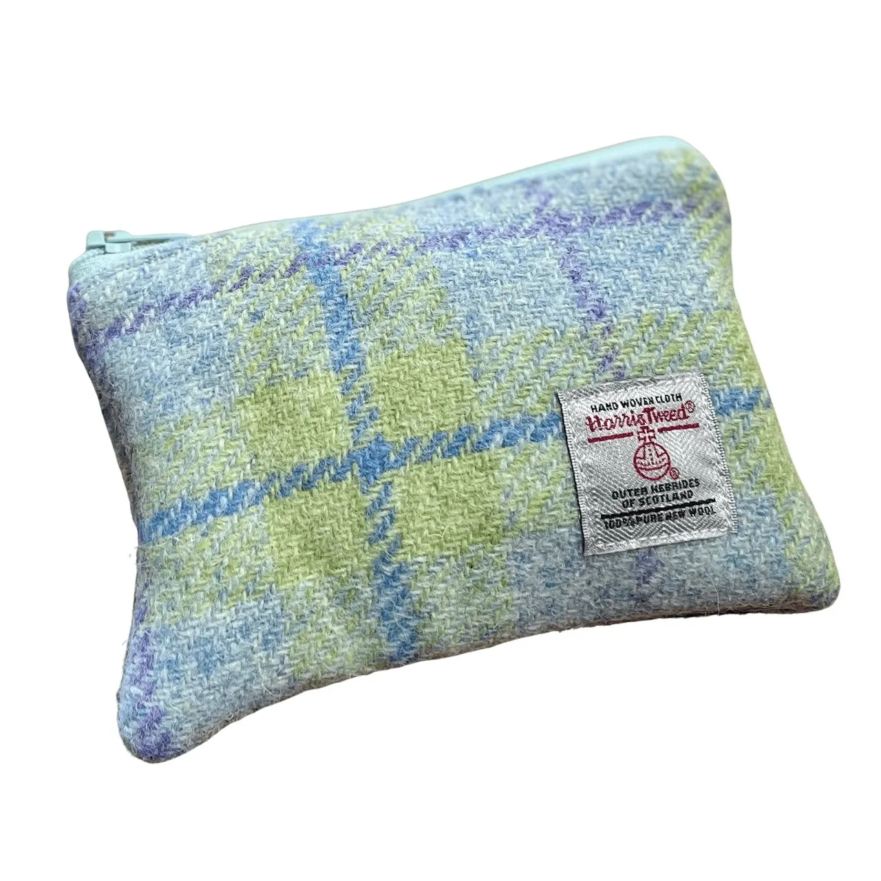 Harris Tweed Make-up Bag - Pastel Lime Check