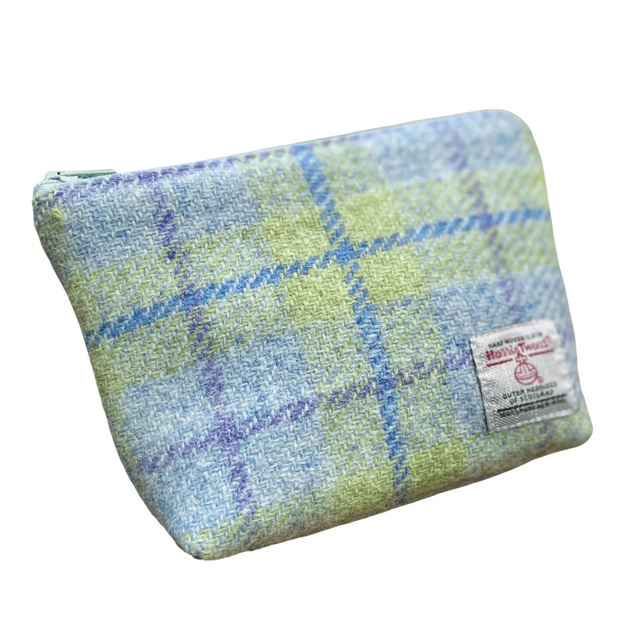 Harris Tweed Make-up Bag - Pastel Lime Check