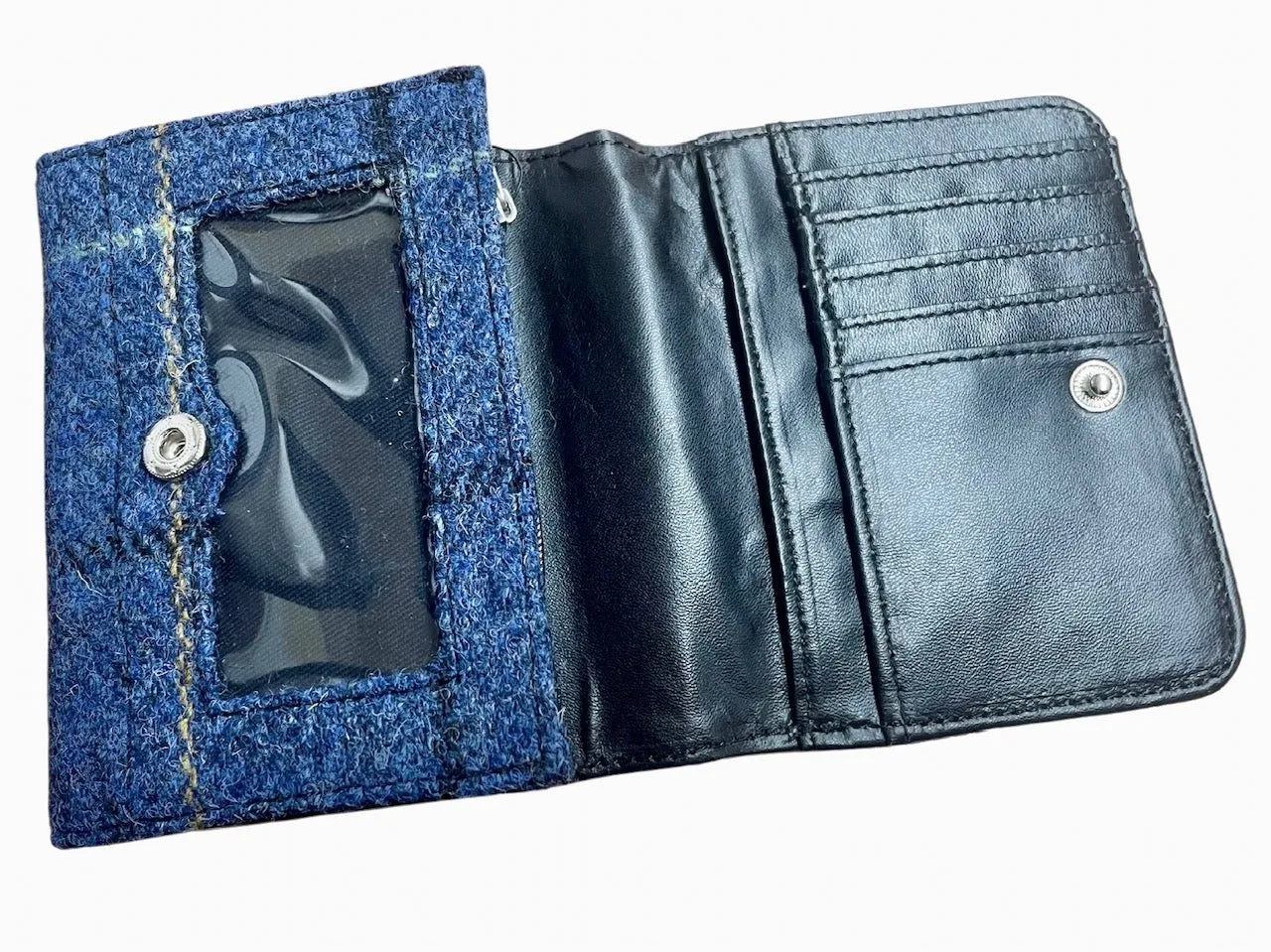 Harris Tweed Purse - Denim Blue Windowpane Check