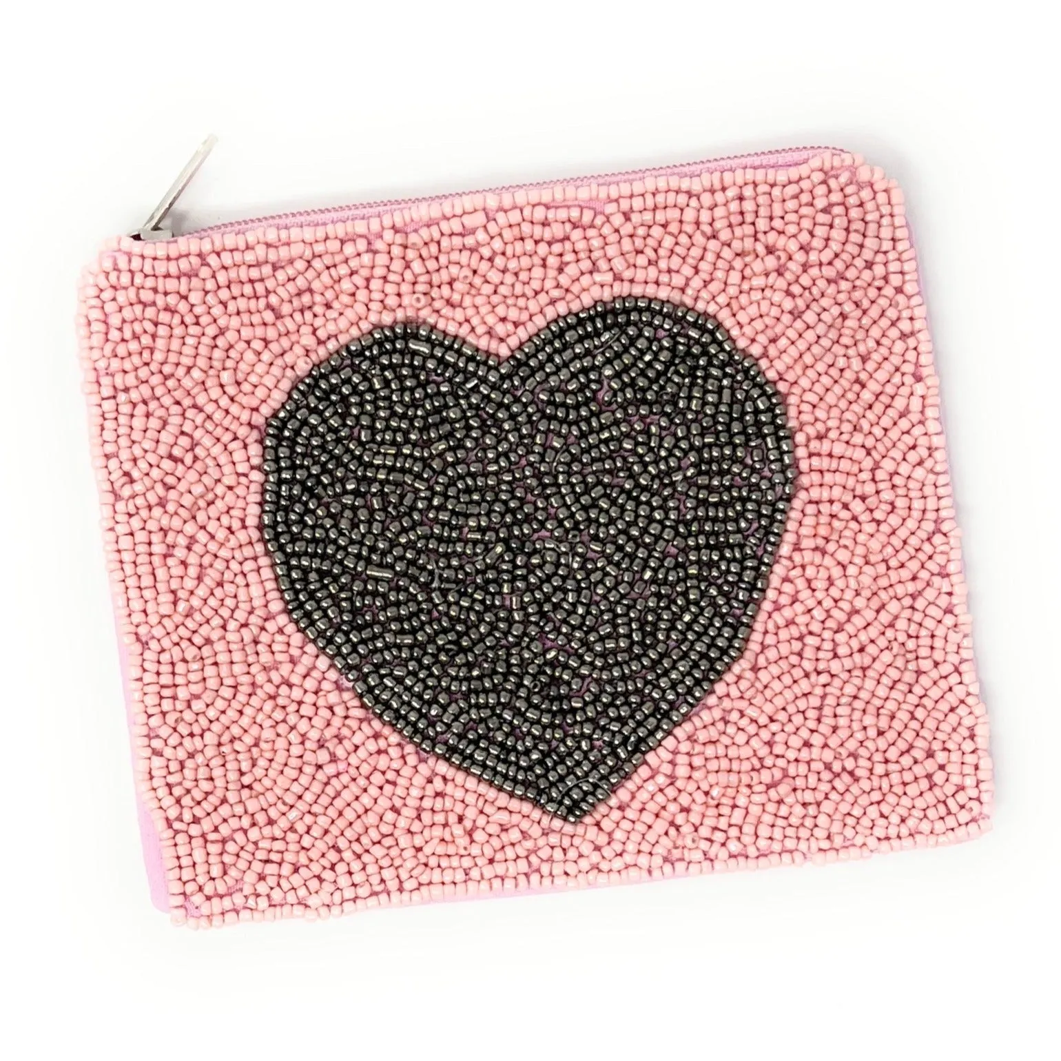 Heart Beaded Coin Purse