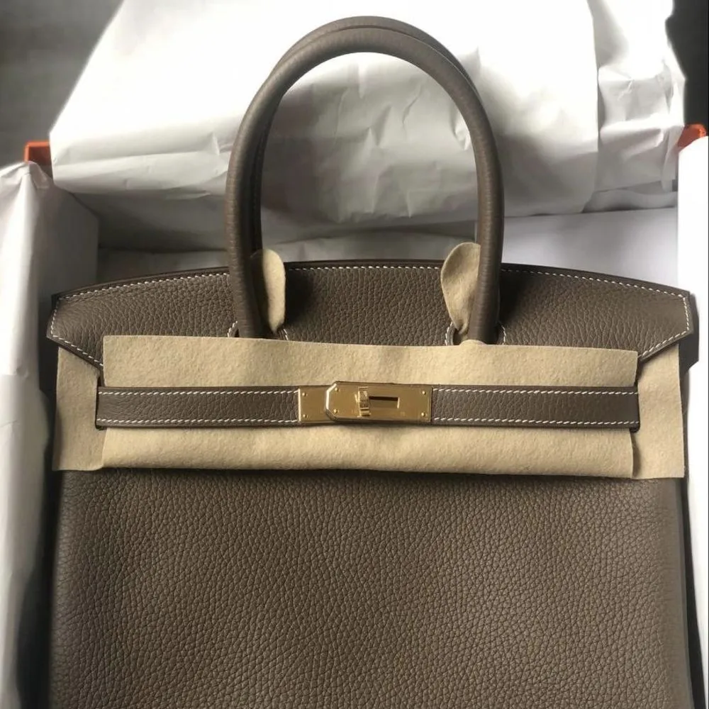 Hermès Birkin 30 Etoupe Taurillon Clemence Gold Hardware GHW