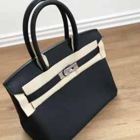 Hermès Birkin 30 Noir (Black) Togo Palladium Hardware PHW