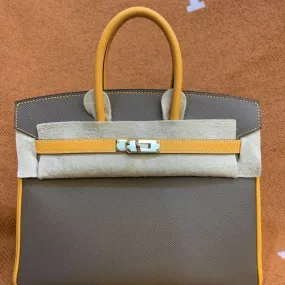 Hermès Birkin HSS 25 Etoupe/Jaune d'Or Epsom Permabrass Hardware PER