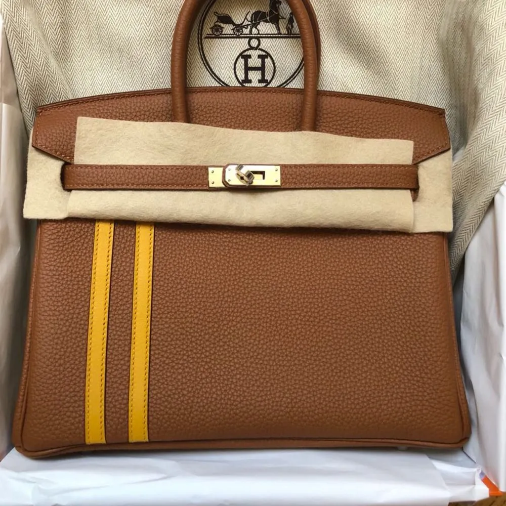 Hermès Birkin Limited Edition 25 Gold/Ambre Togo Palladium Hardware PHW