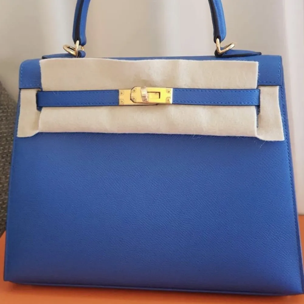 Hermès Kelly 25 Bleu Zellige Sellier Epsom Gold Hardware GHW