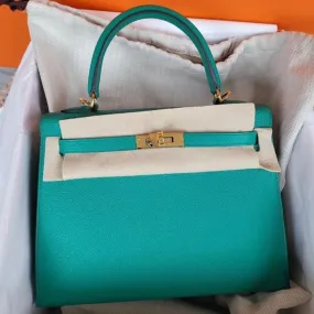 Hermès Kelly 25 Vert Jade Sellier Epsom Gold Hardware GHW