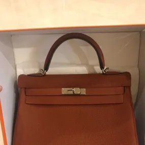 Hermès Kelly 32 Cuivre Togo Palladium Hardware PHW