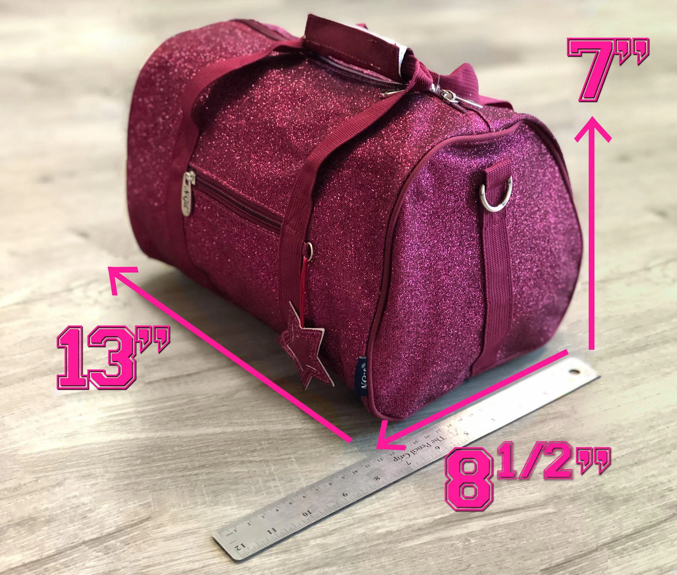 Hot Pink Mini Glitter NGIL Duffel Bag