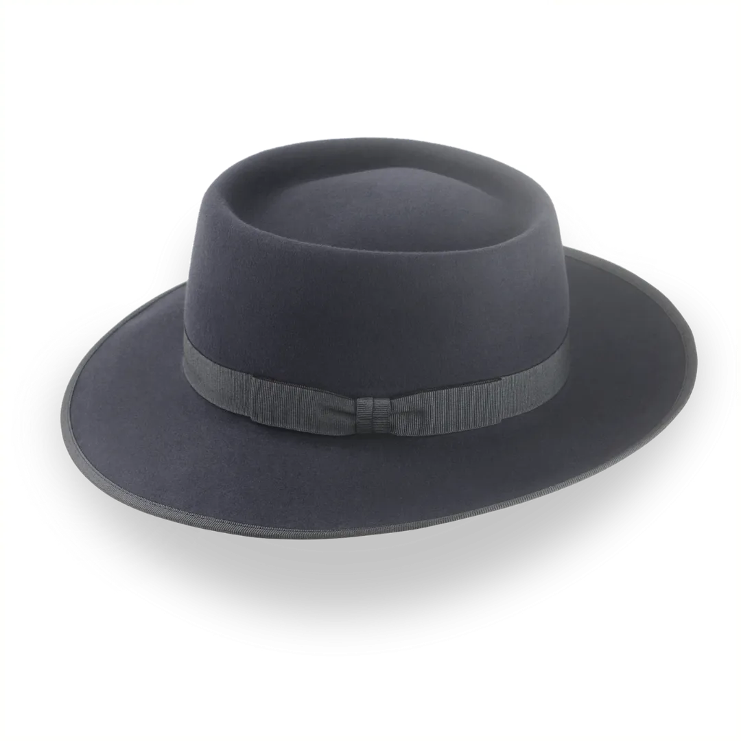 Iconic Slate Grey Fedora Porkpie Hat | The Oppenheimer