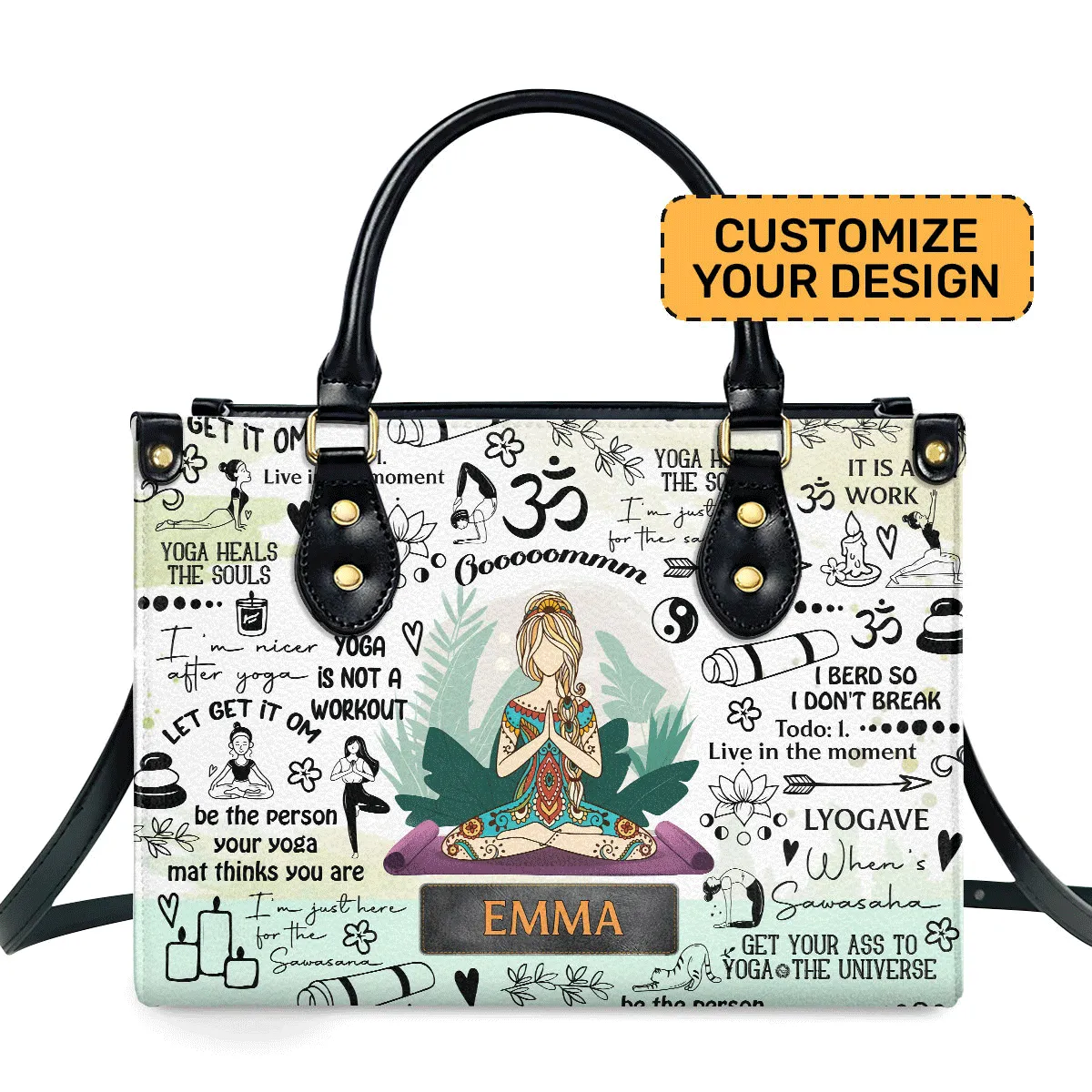 I'm Nicer After Yoga - Personalized Leather Hand Bag SBLHBT73