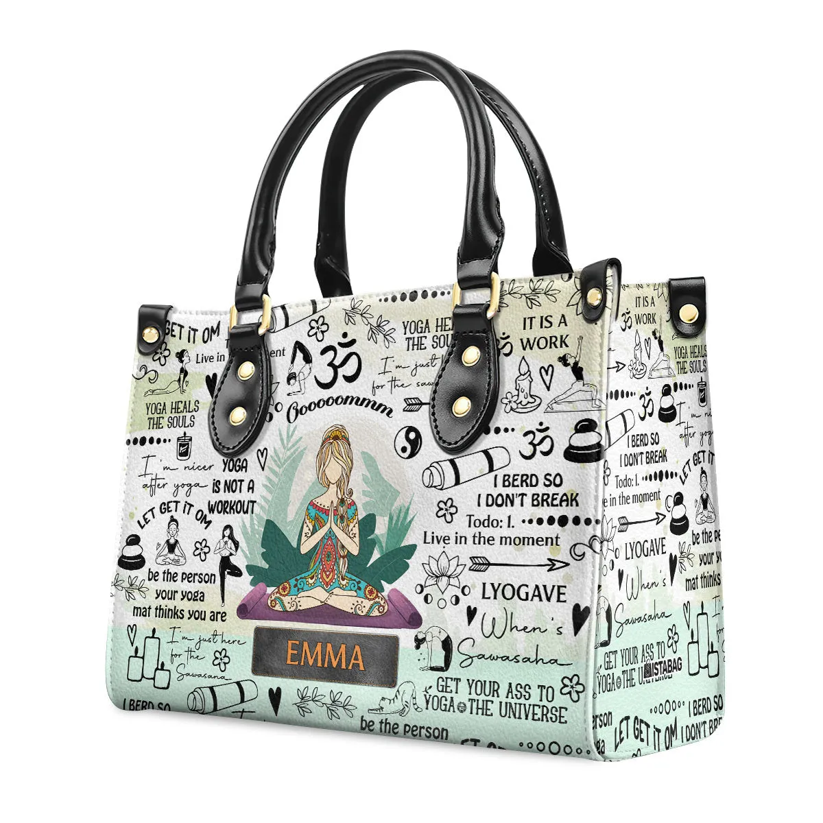 I'm Nicer After Yoga - Personalized Leather Hand Bag SBLHBT73