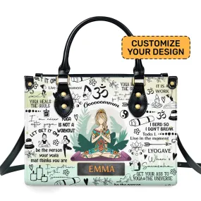 I'm Nicer After Yoga - Personalized Leather Hand Bag SBLHBT73