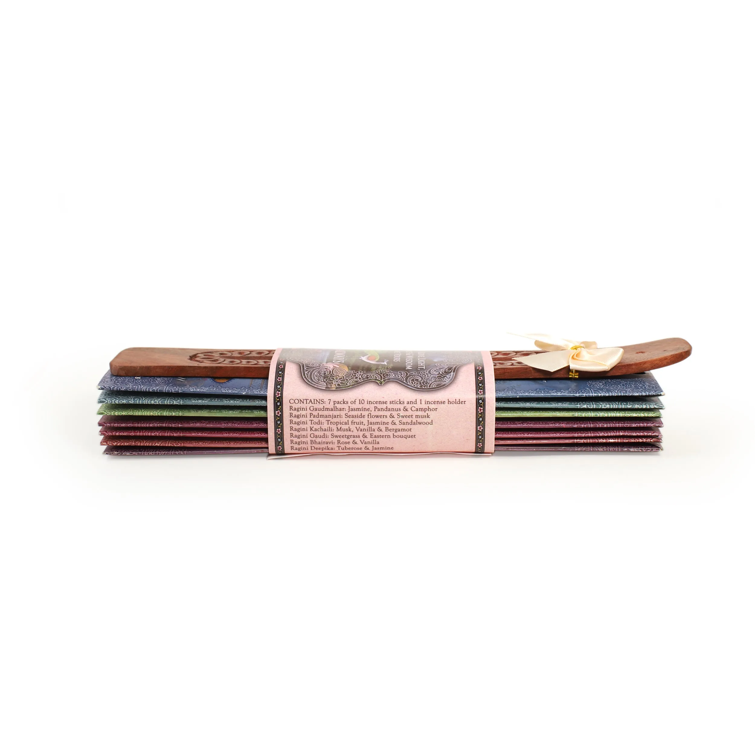 Incense Gift Set - Flat Burner   7 Harmony Incense Stick & Greeting May Love, Light, Peace & Wisdom be Yours Always