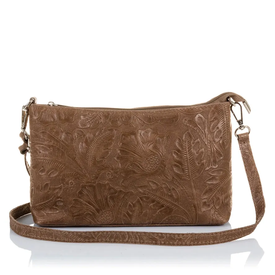 Italian Leather Engraved Shoulder Bag