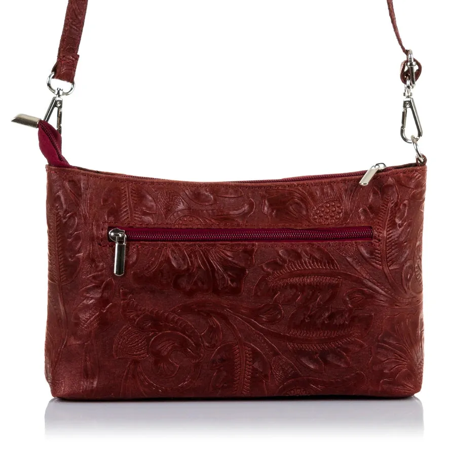 Italian Leather Engraved Shoulder Bag