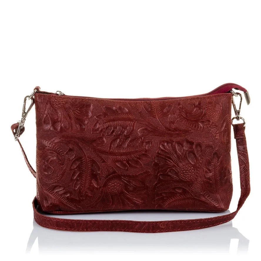 Italian Leather Engraved Shoulder Bag