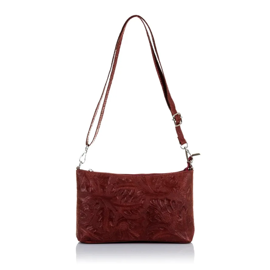 Italian Leather Engraved Shoulder Bag