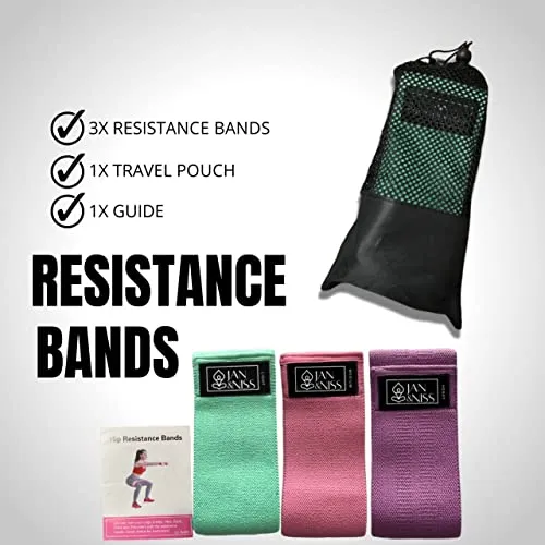 Jan&Niss Resistance Workout Equipment Band for Women - 3 Level Booty Exercise Set for Butt - Glute - Thighs - Legs – Pilates