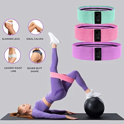 Jan&Niss Resistance Workout Equipment Band for Women - 3 Level Booty Exercise Set for Butt - Glute - Thighs - Legs – Pilates