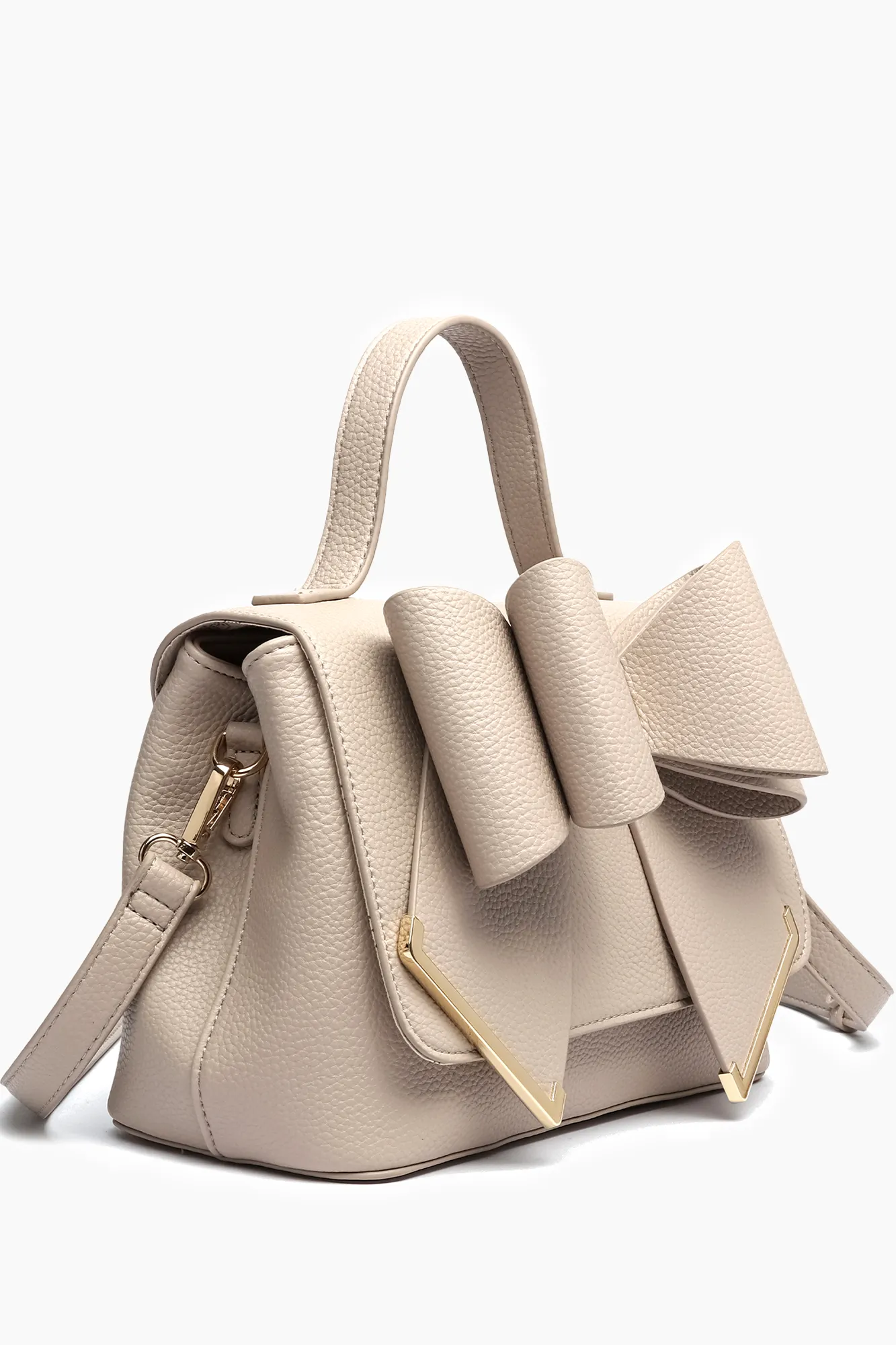 Jasmine Bowtie Crossbody Beige Bag