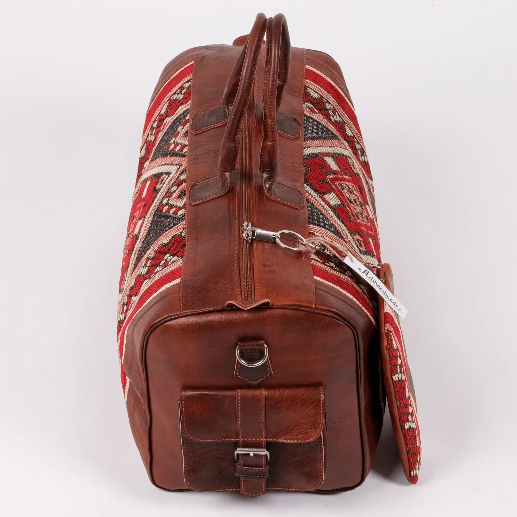 Kilim x Leather Duffle Bag With Matching Wallet