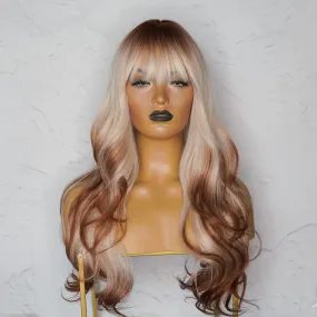 KINSLEY Ombre Copper Blonde Fringe Wig