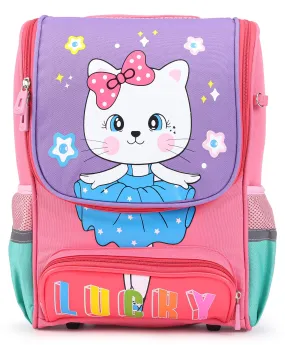 Kitten Print Front Open Backpack - Pink