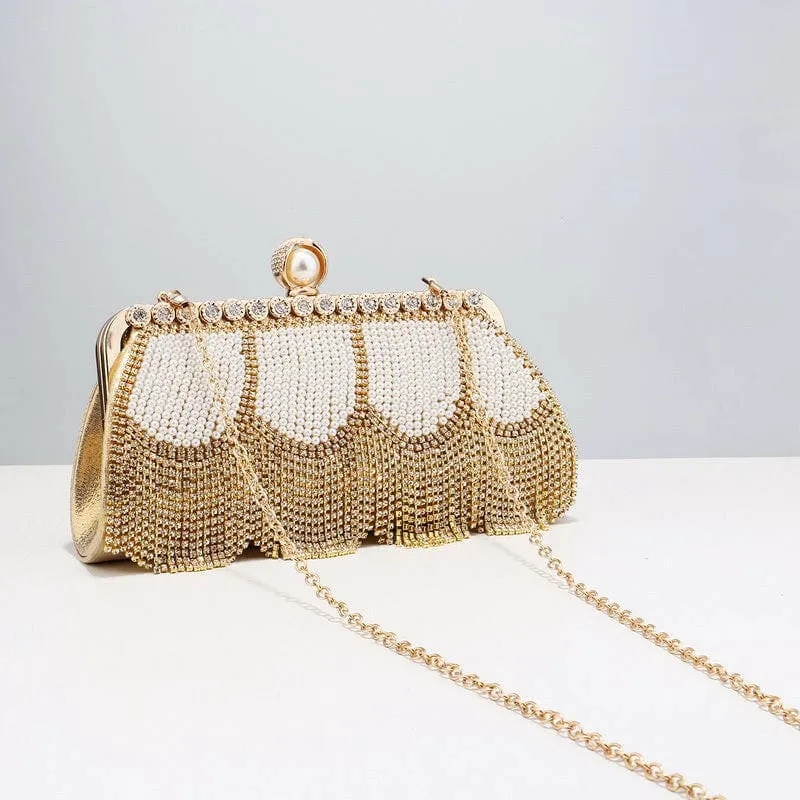 Ladies High End Rhinestone Fringed Evening Bag for Glam Nights