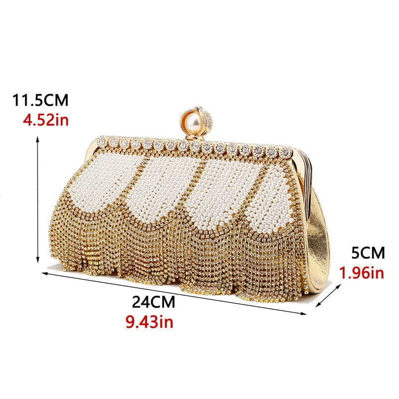 Ladies High End Rhinestone Fringed Evening Bag for Glam Nights