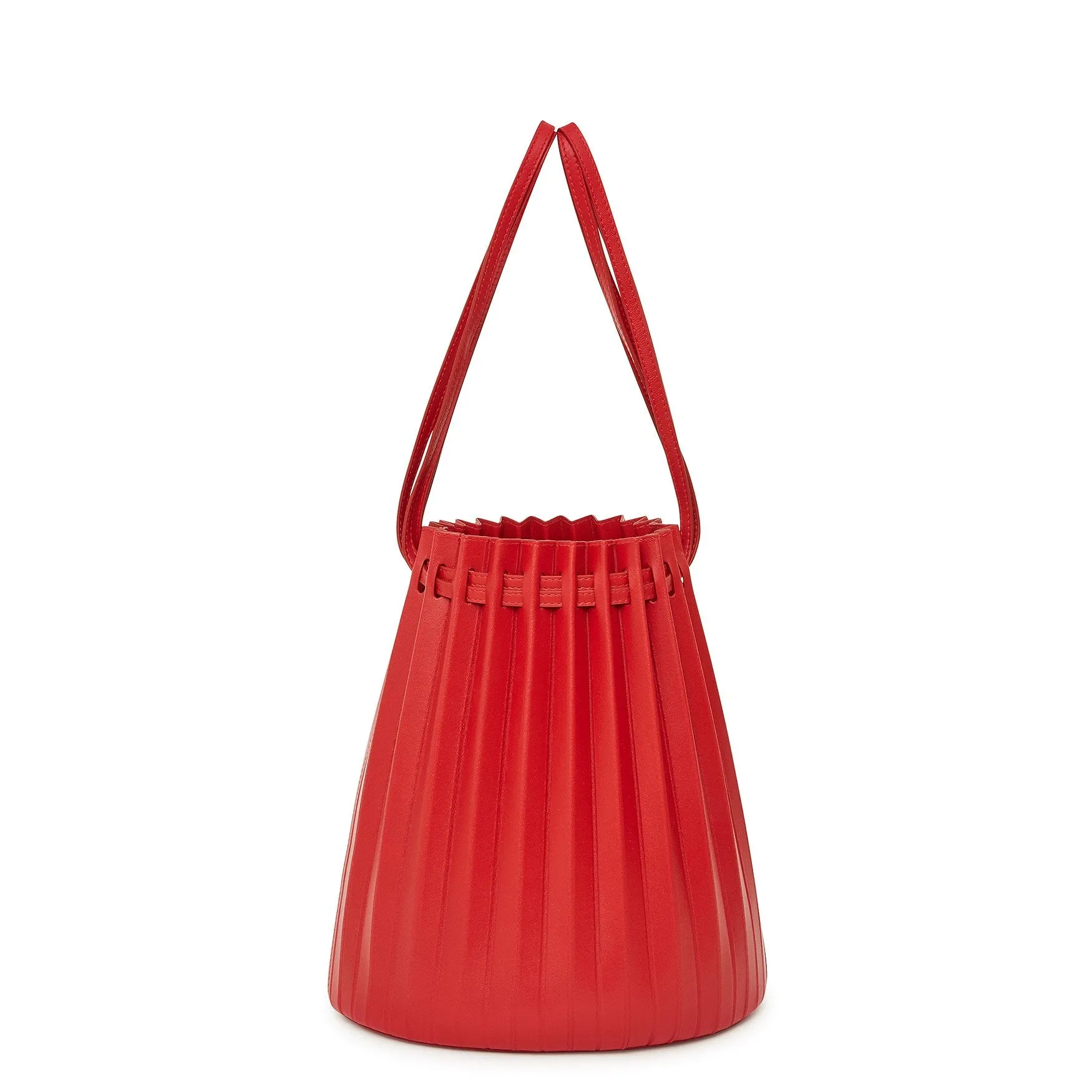 Lamb Pleated Bucket Bag - Flamma