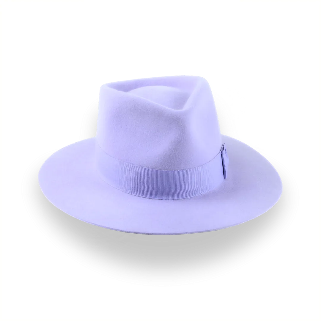 Lavender Flat Brim Fedora in Premium Fur Felt | The Solo