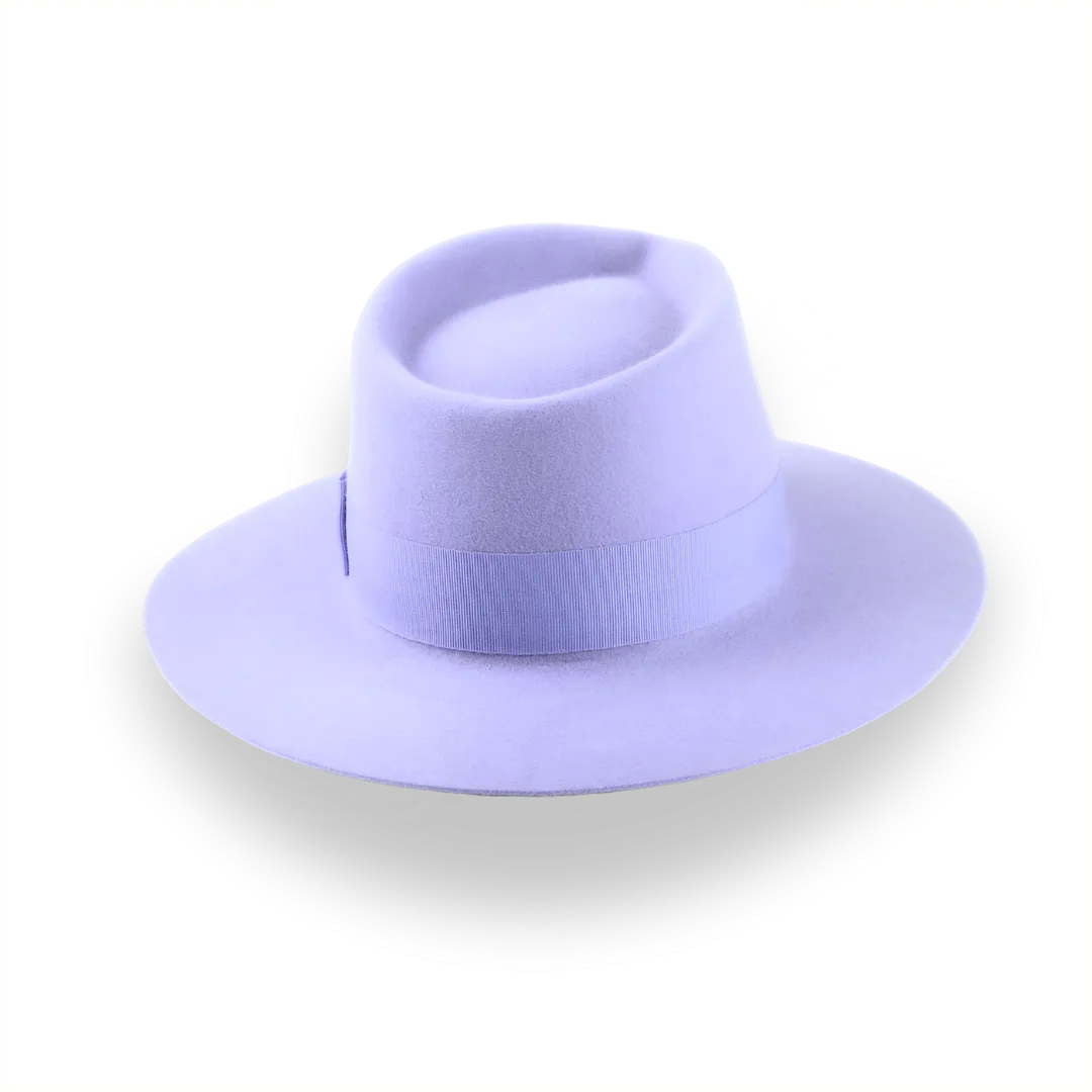 Lavender Flat Brim Fedora in Premium Fur Felt | The Solo