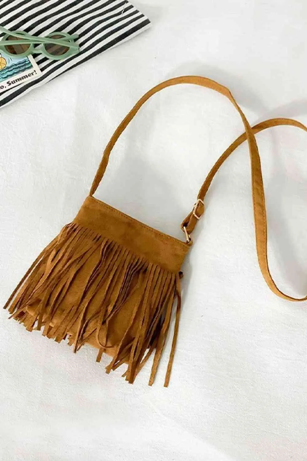 Leather Crossbody Bag with Fringe