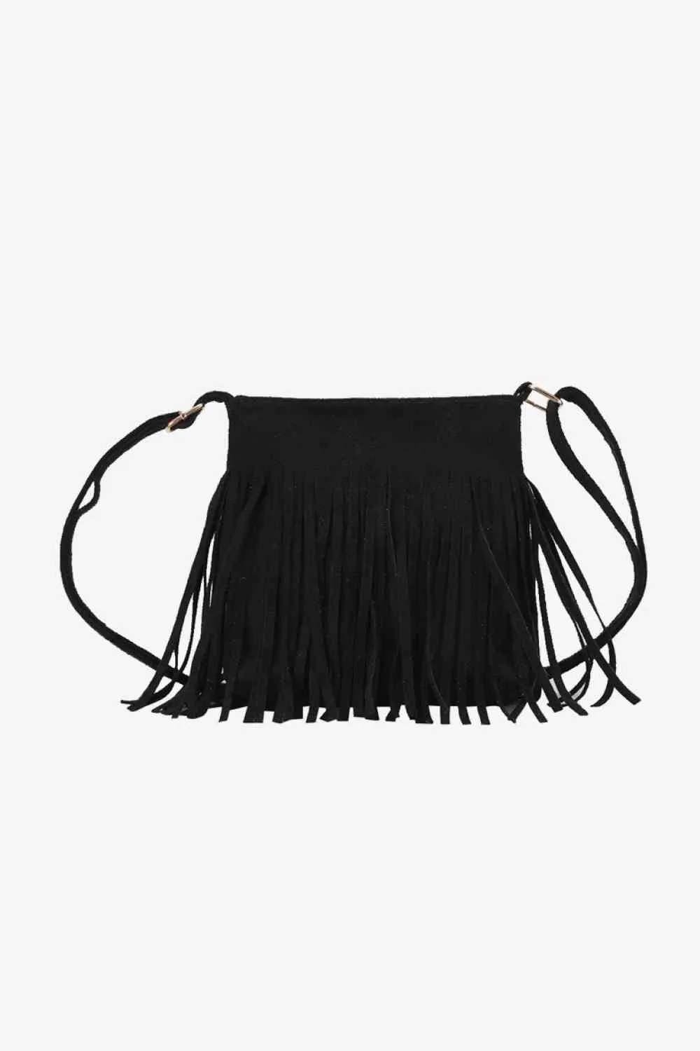 Leather Crossbody Bag with Fringe