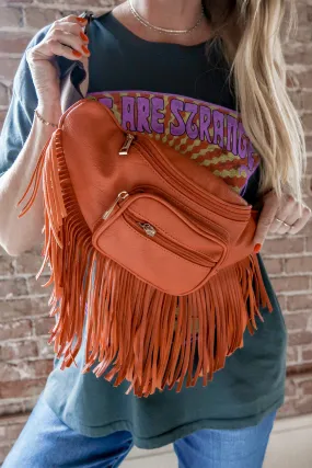 Leather Fringe Belt Bag