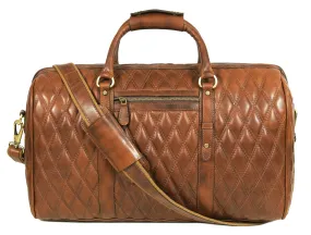 Leather Quilted Travel Duffle Bag